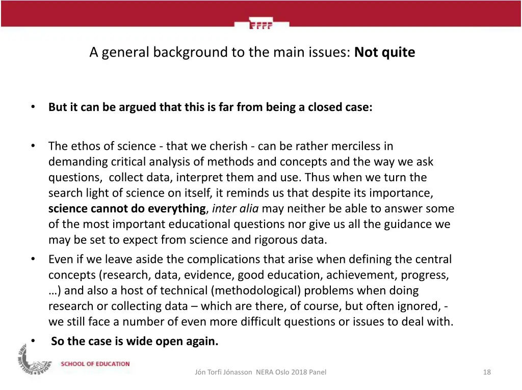 a general background to the main issues not quite