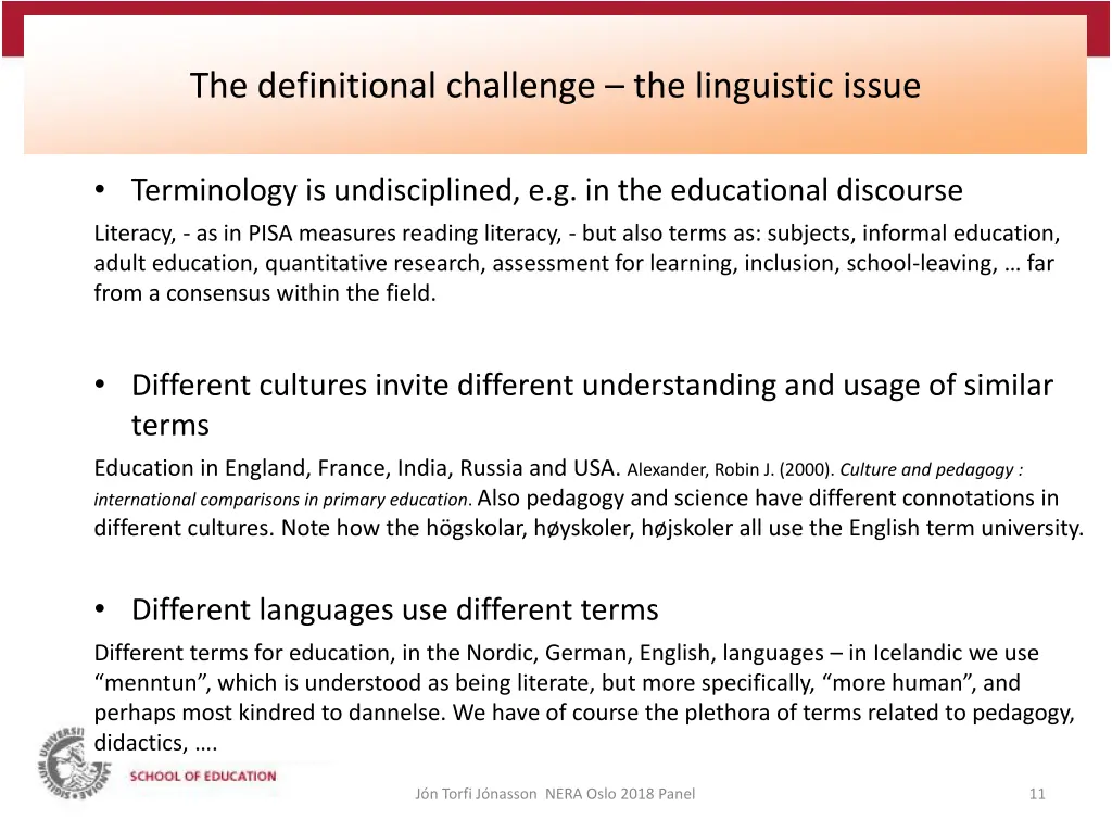 the definitional challenge the linguistic issue