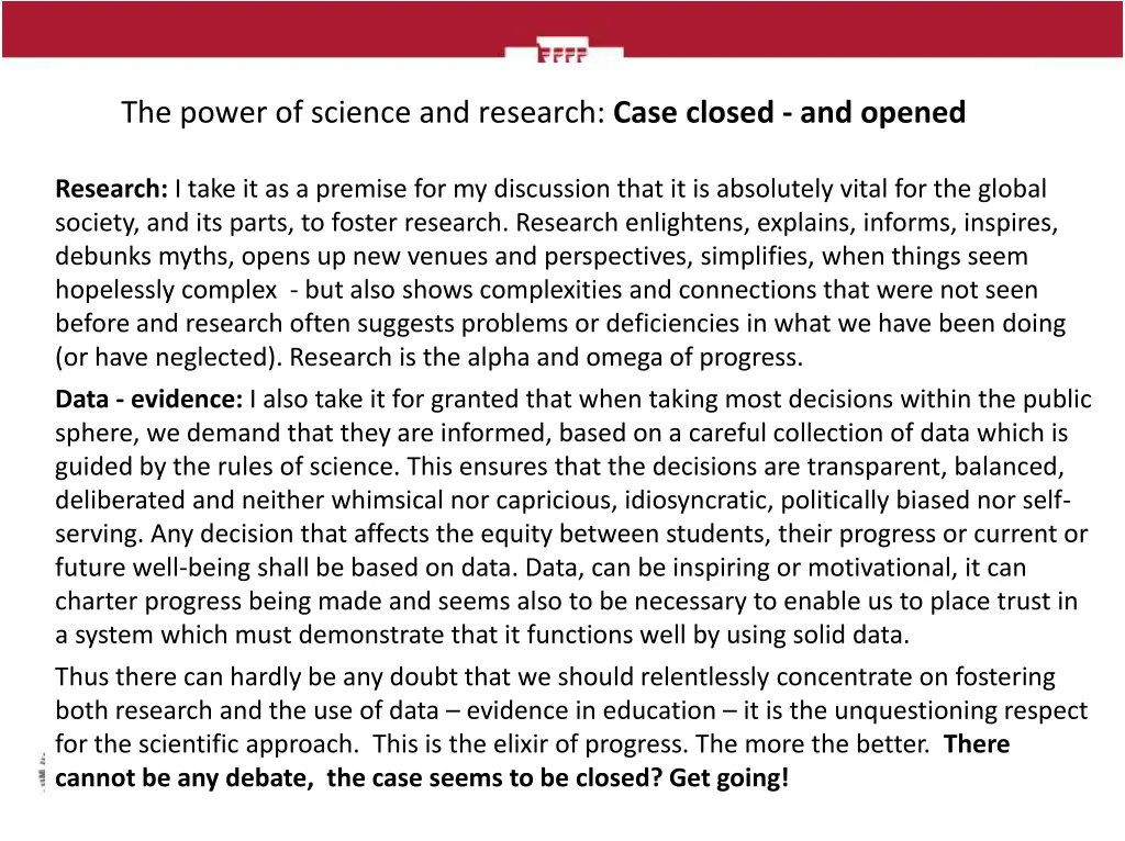 the power of science and research case closed