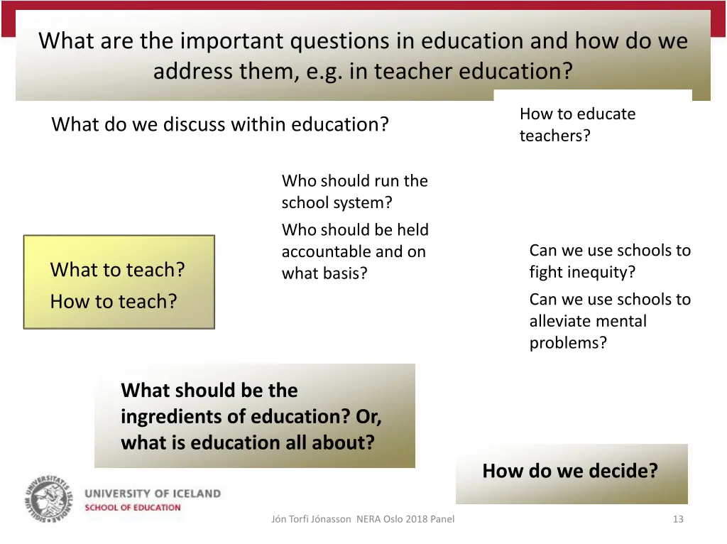 what are the important questions in education