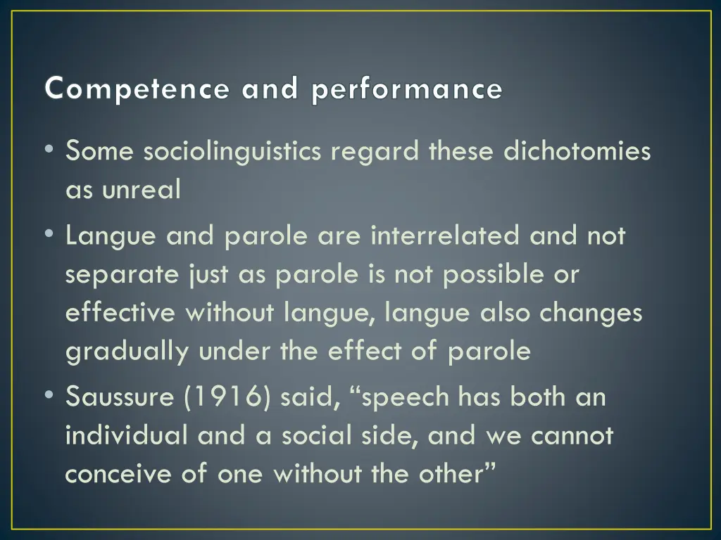 competence and performance 5