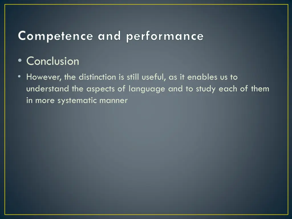 competence and performance 8