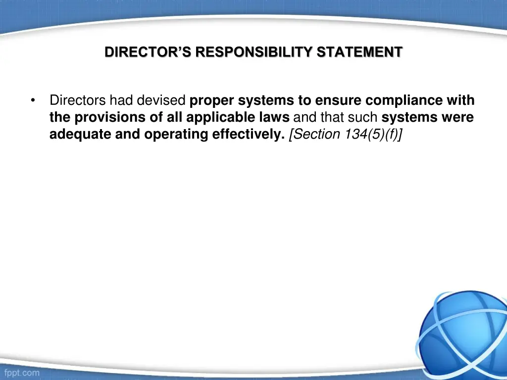 director s responsibility statement