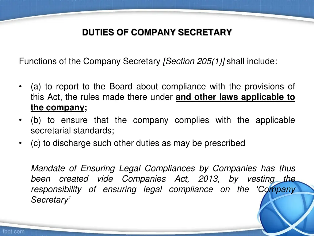 duties of company secretary