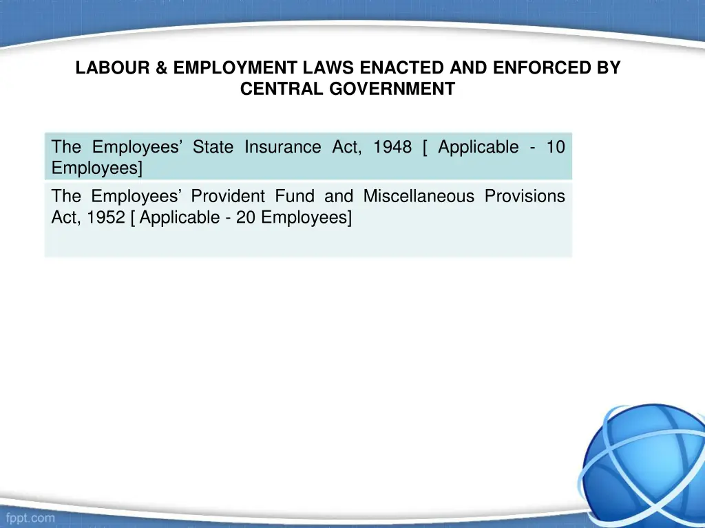 labour employment laws enacted and enforced