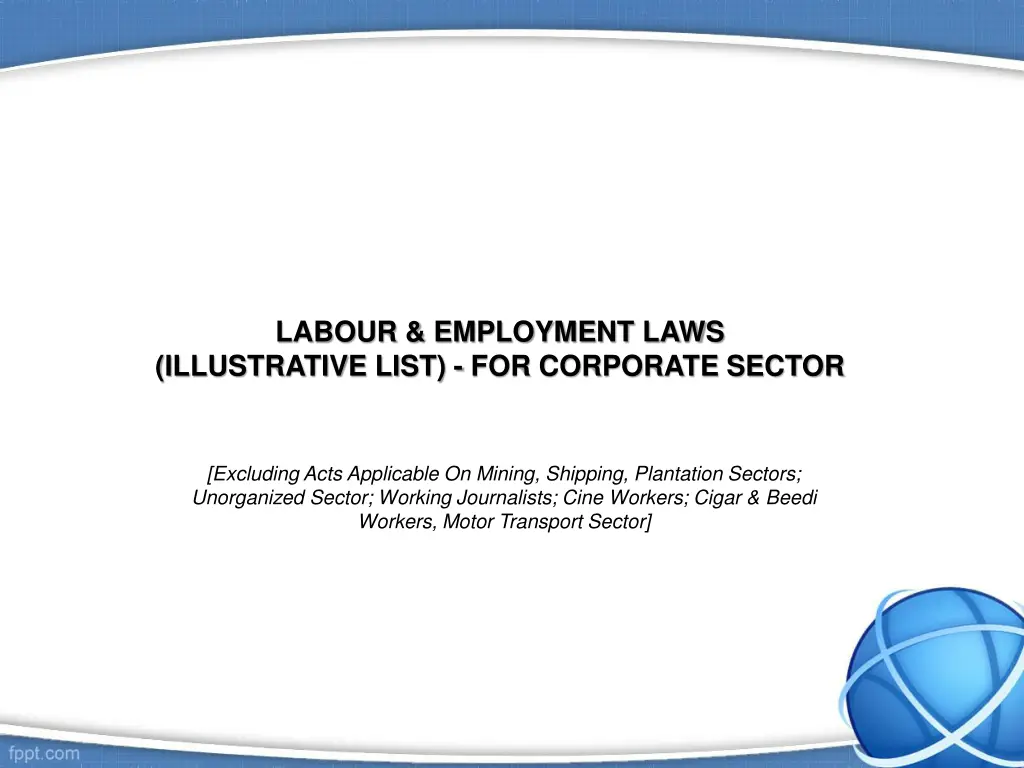 labour employment laws illustrative list