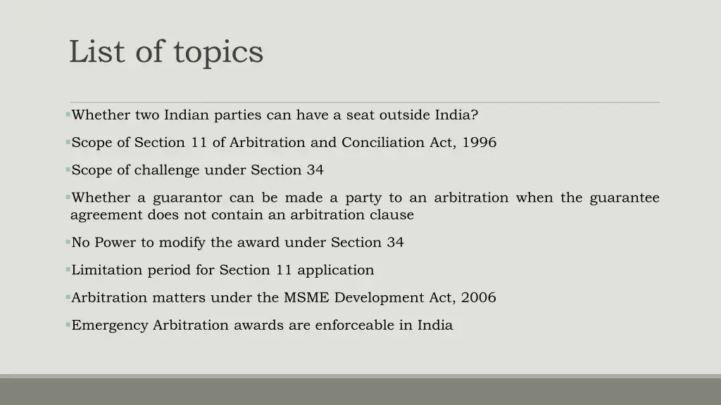 list of topics