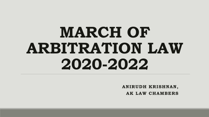 march of arbitration law 2020 2022