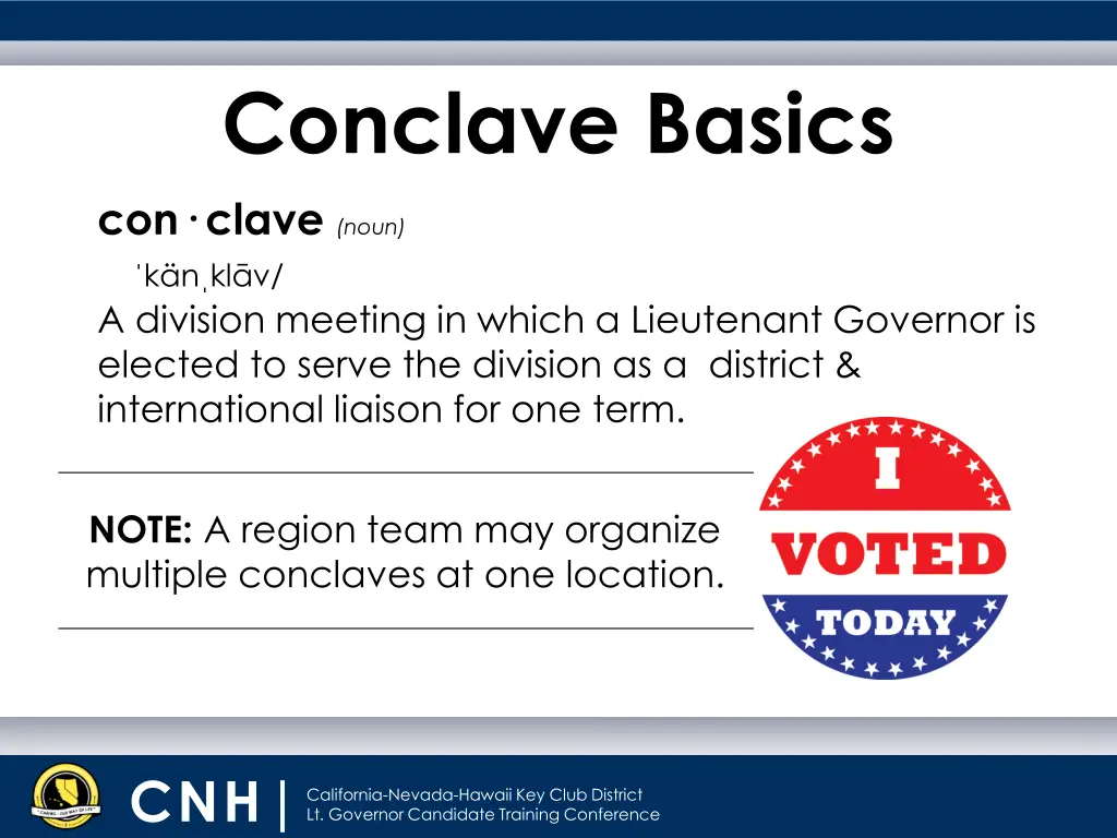 conclave basics con clave noun