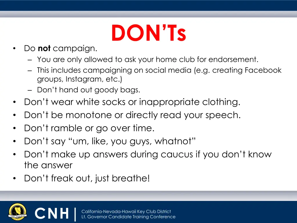don ts