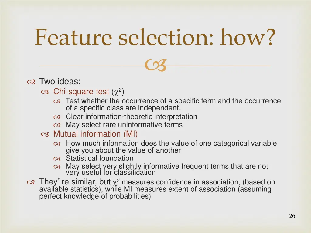 feature selection how