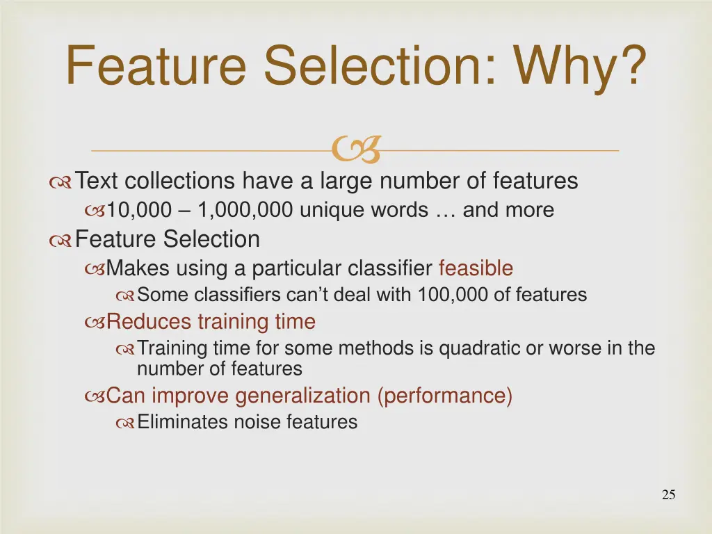 feature selection why