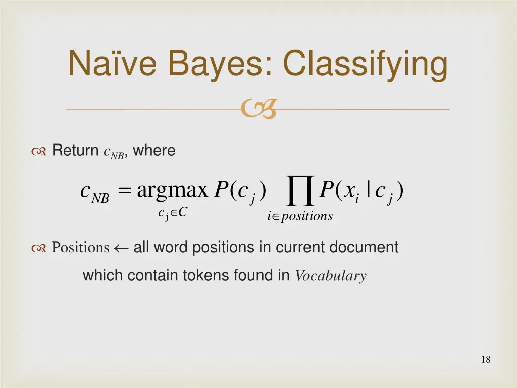 na ve bayes classifying