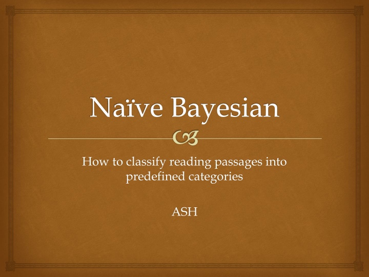na ve bayesian