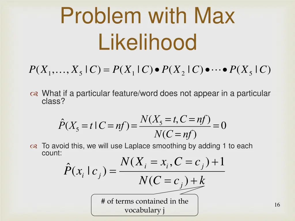 problem with max likelihood