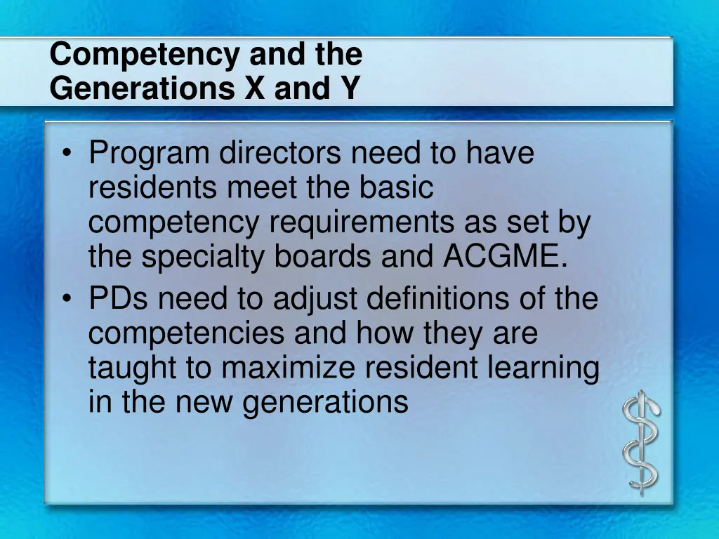 competency and the generations x and y
