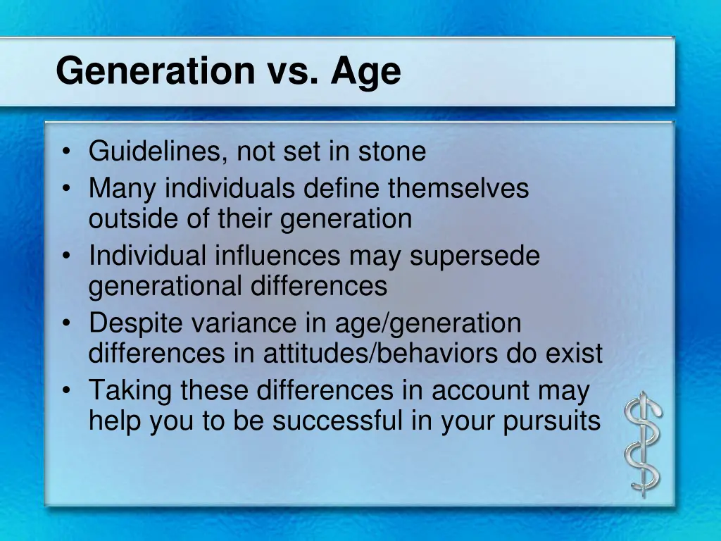 generation vs age