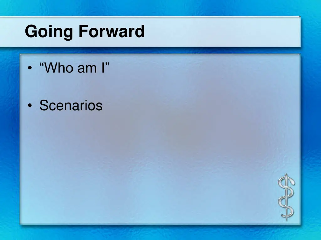 going forward