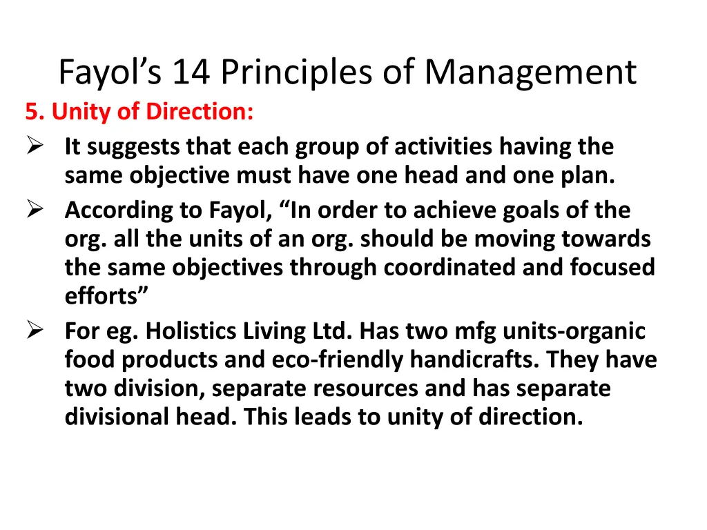 fayol s 14 principles of management 5 unity