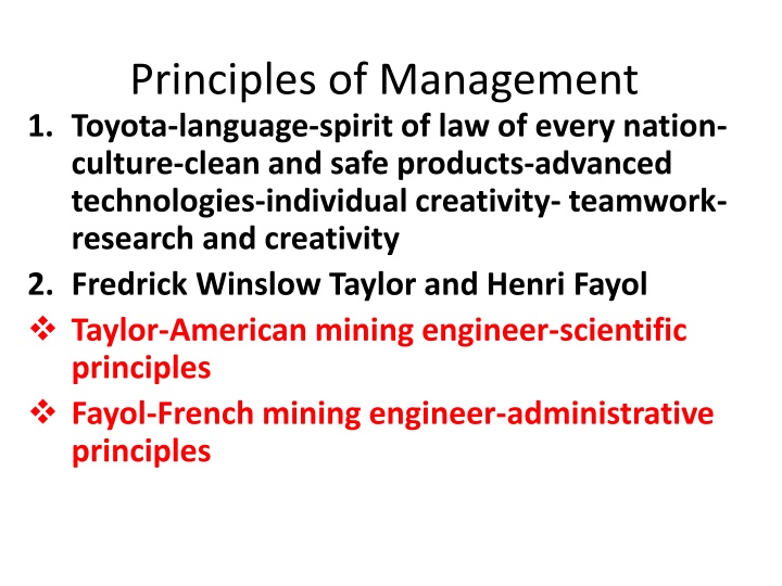principles of management 1 toyota language spirit