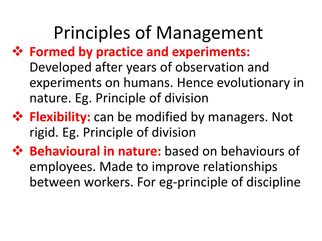 principles of management formed by practice
