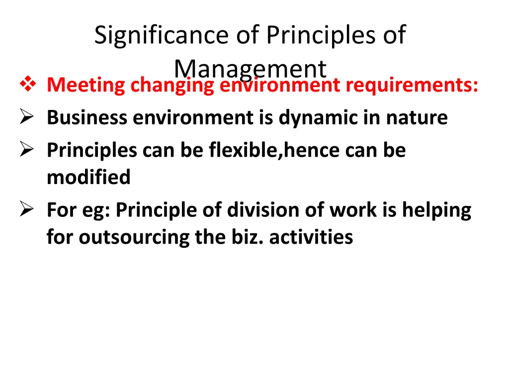 significance of principles of management meeting