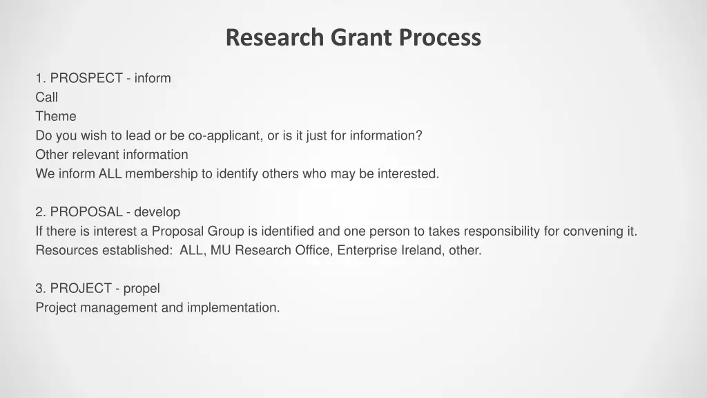 research grant process