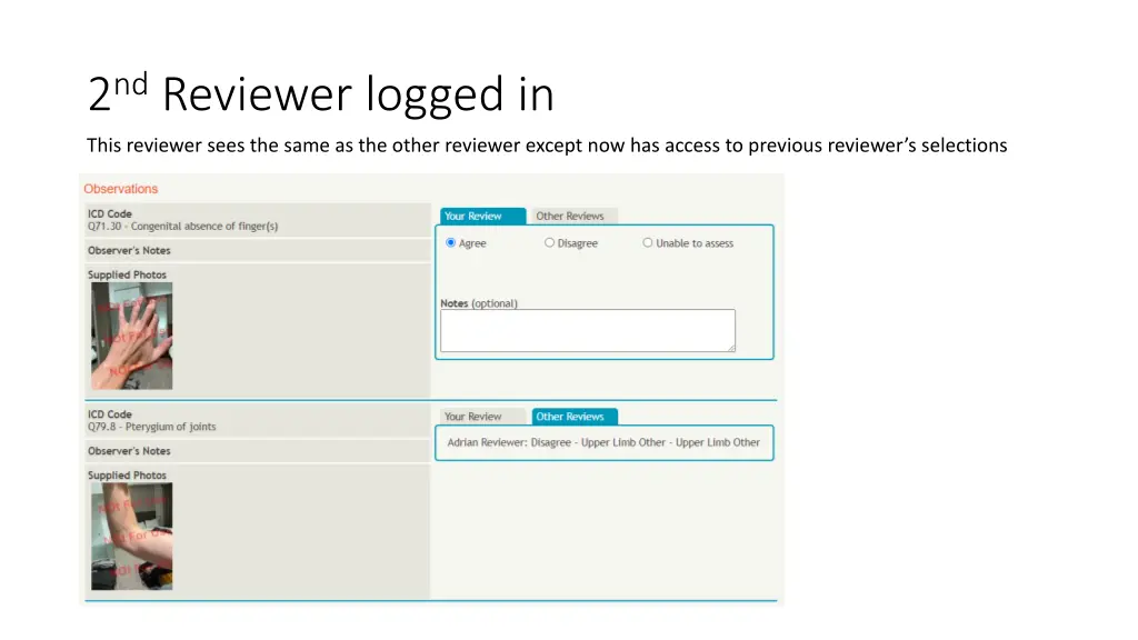 2 nd reviewer logged in