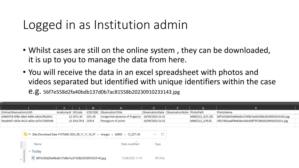 logged in as institution admin 1