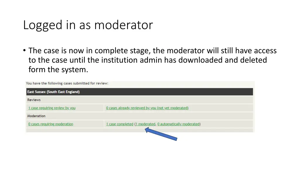 logged in as moderator
