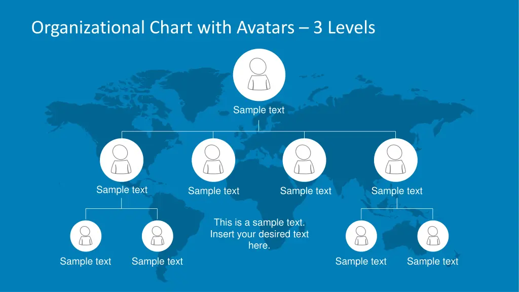 organizational chart with avatars 3 levels