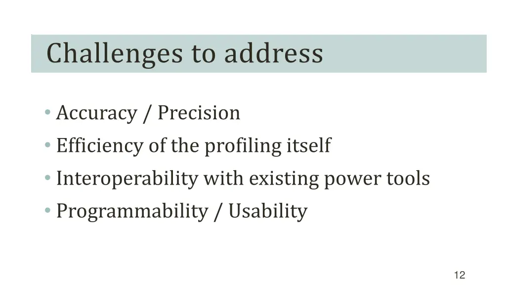 challenges to address