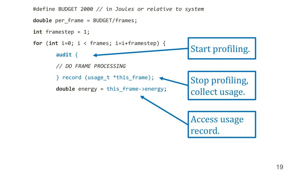 define budget 2000 in joules or relative to system 2