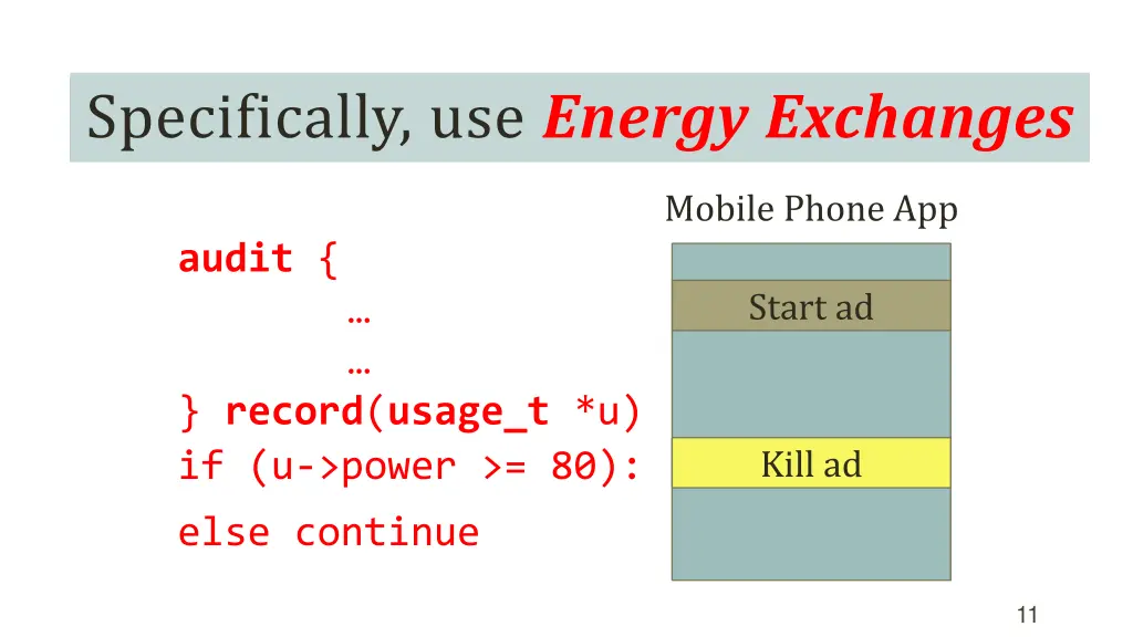 specifically use energy exchanges