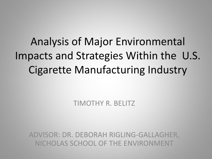 analysis of major environmental impacts