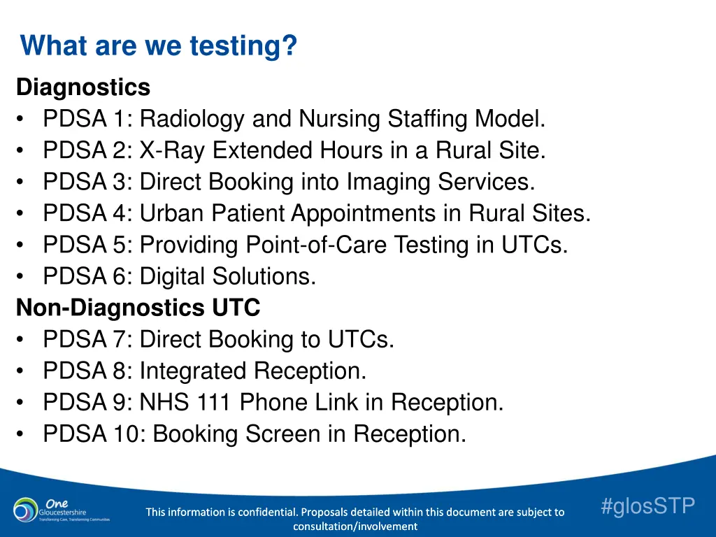 what are we testing diagnostics pdsa 1 radiology