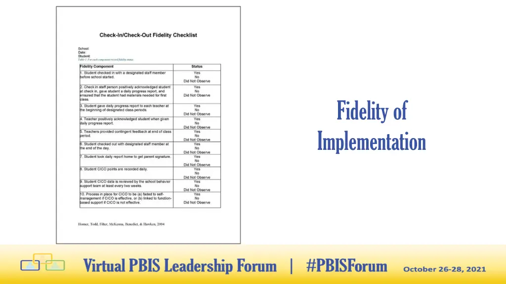 fidelity of implementation
