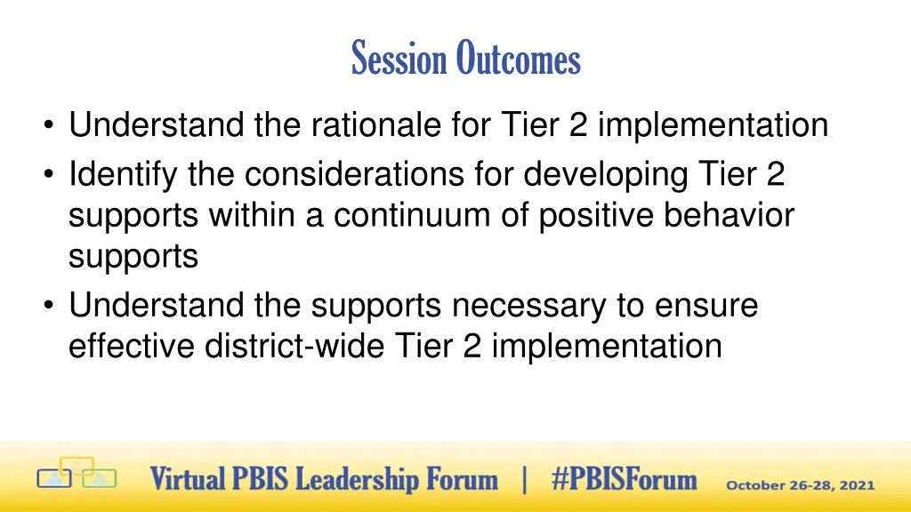 session outcomes