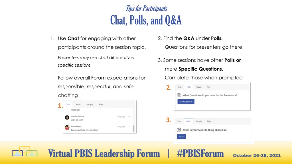 tips for participants chat polls and q a