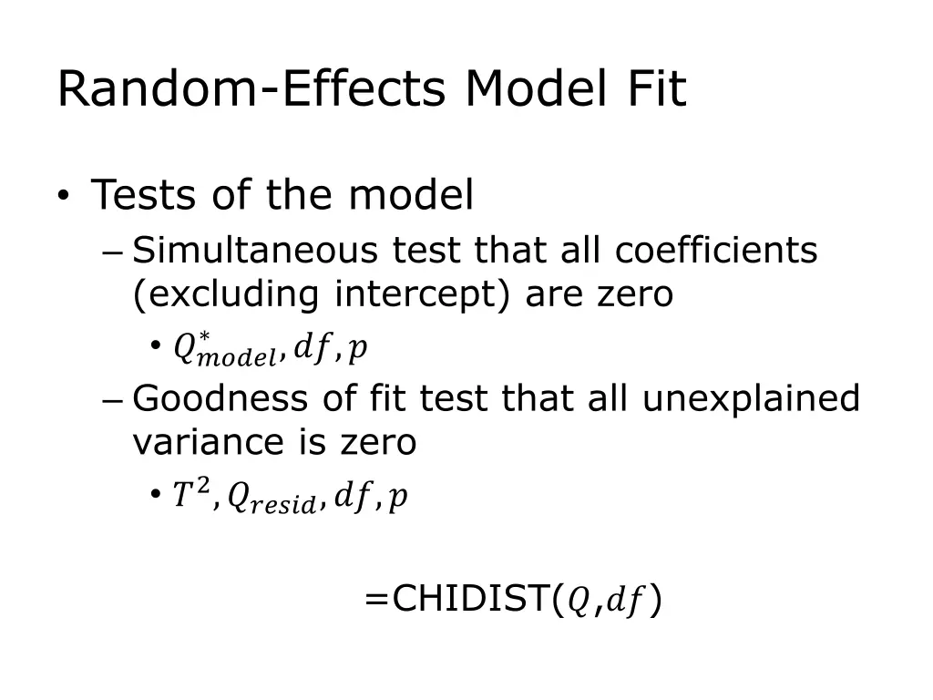 random effects model fit