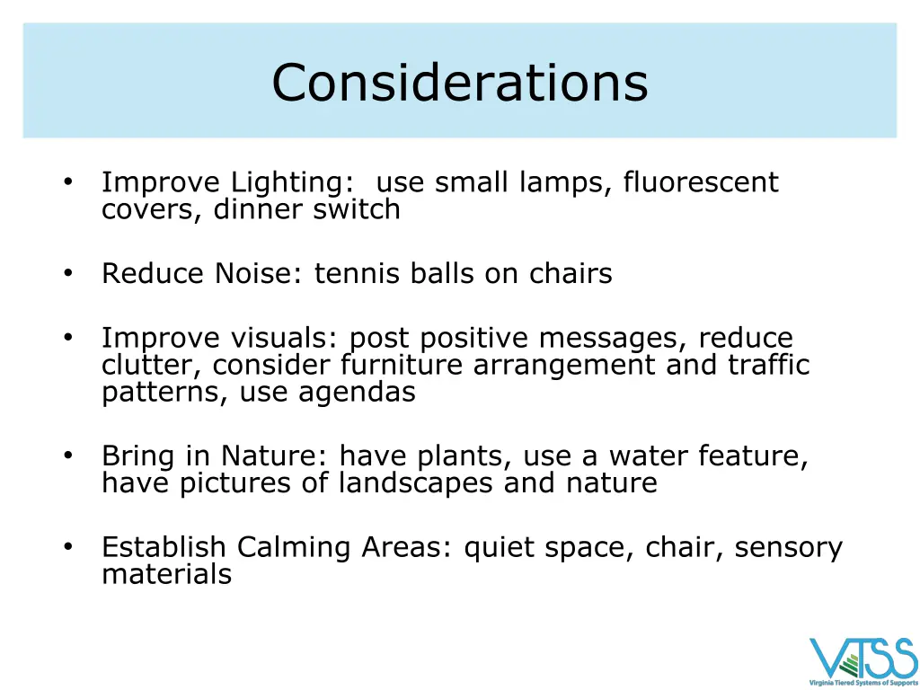 considerations