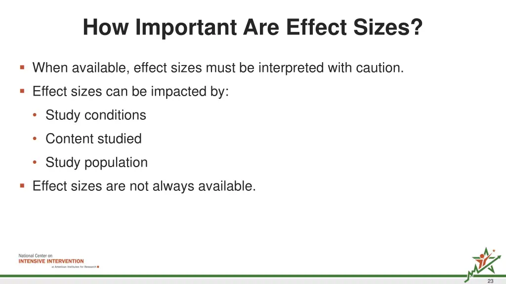 how important are effect sizes