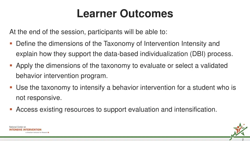 learner outcomes