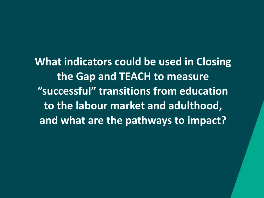 what indicators could be used in closing