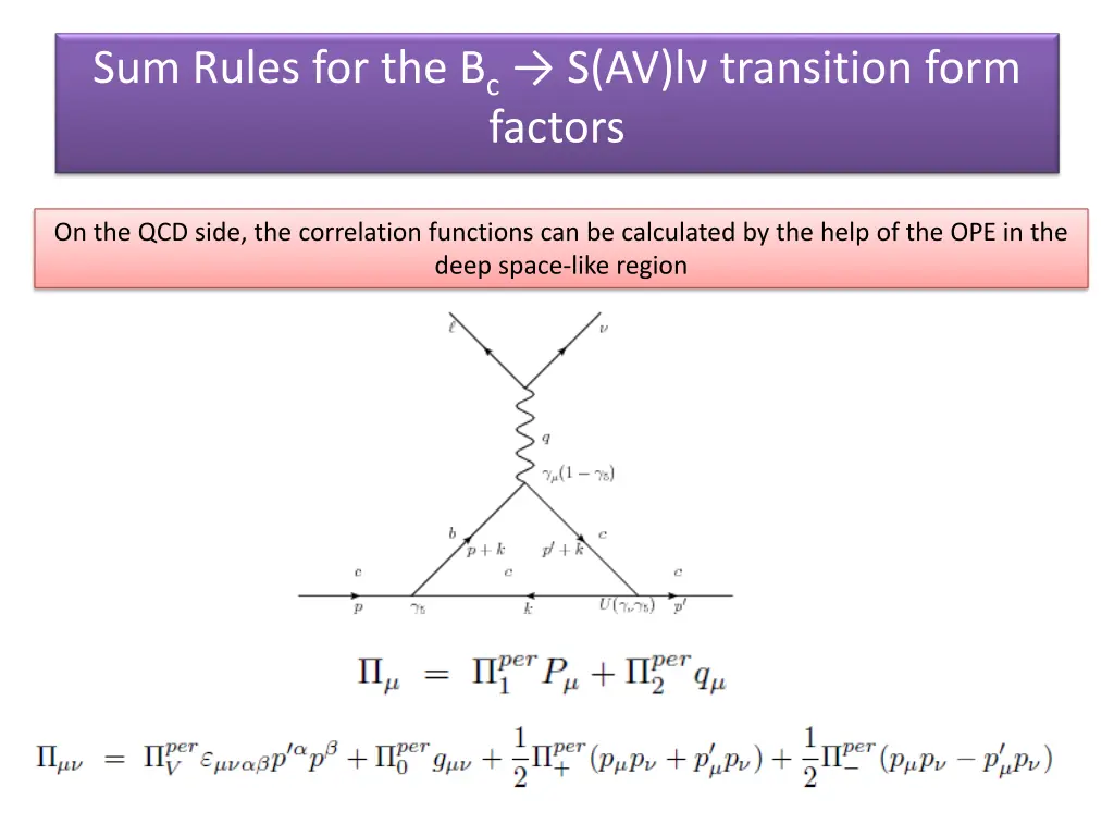 sum rules for the b c s av l transition form 6