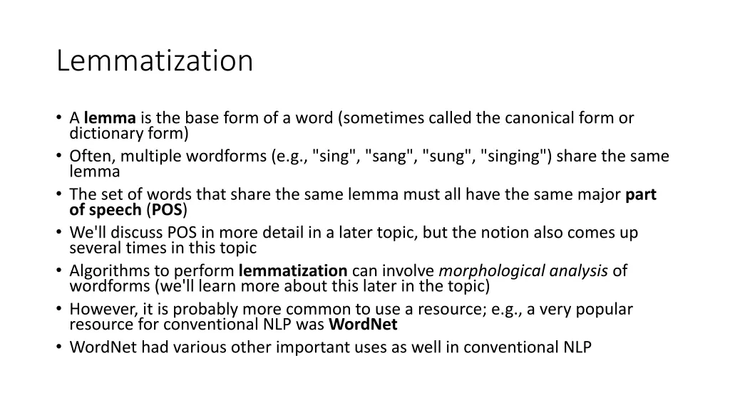 lemmatization