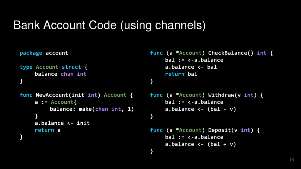 bank account code using channels 4