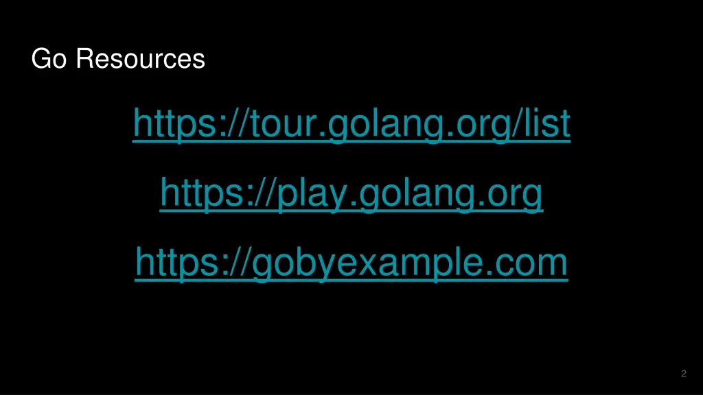 go resources