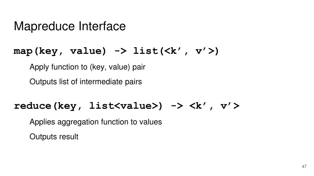 mapreduce interface