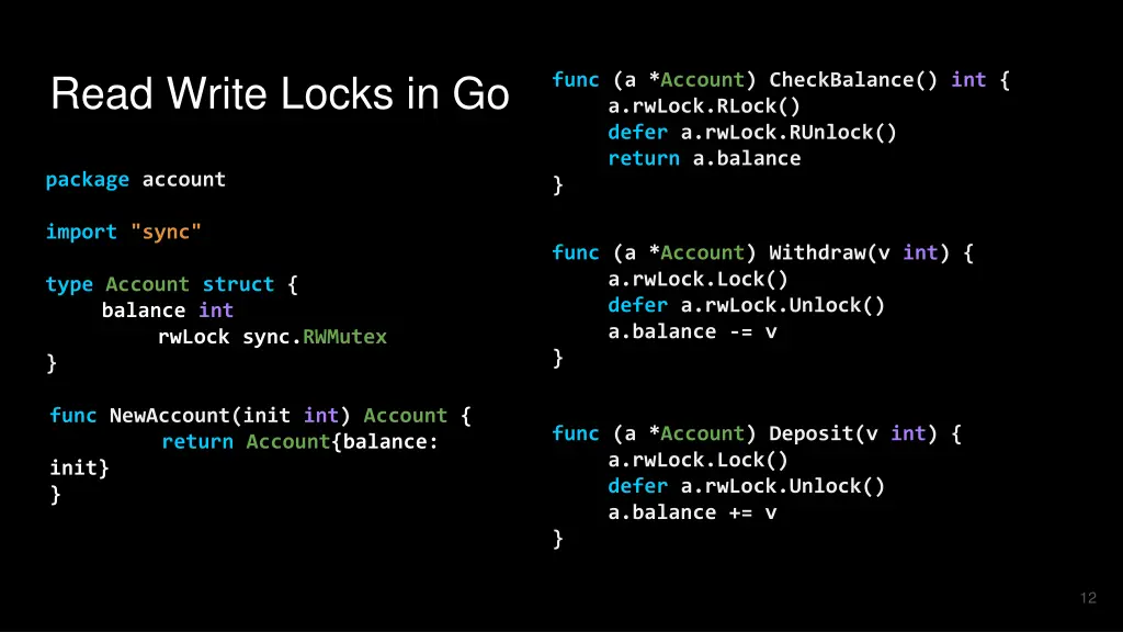 read write locks in go 1